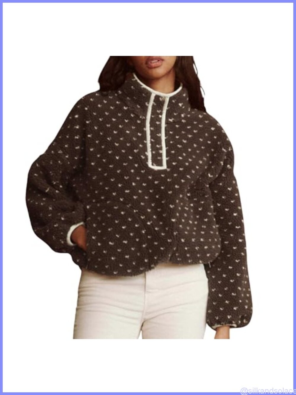 Fleece Pullover Sherpa High Neck Sweatshirt Fuzzy Winter Warm